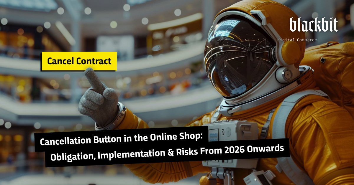An astronaut raises his thumb in a shopping center in front of a sign reading "Revoke contract".