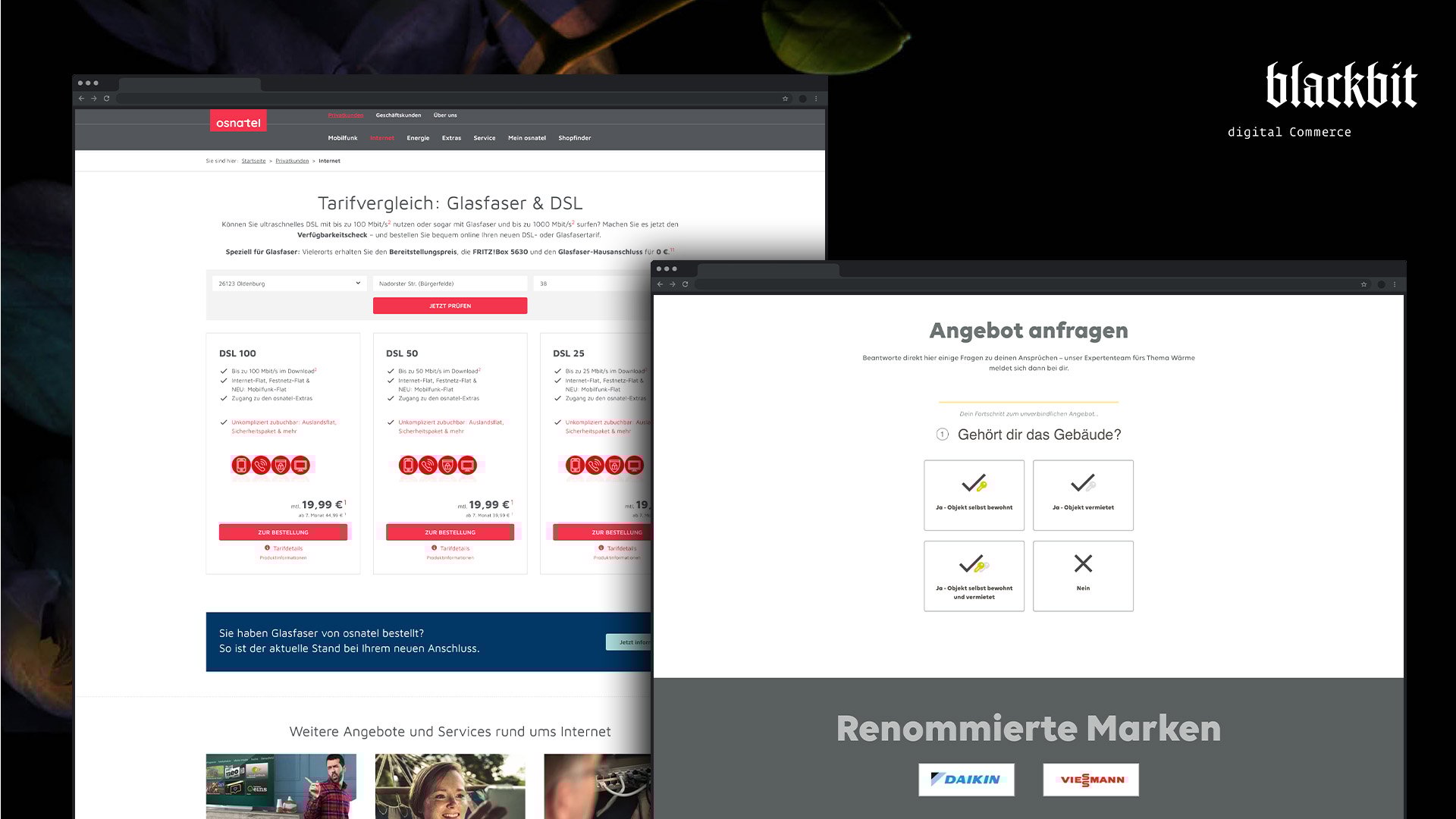 Visuelle Darstellung des Blacktip-Webdesigns, das eine elegante und funktionale Benutzeroberfläche präsentiert.