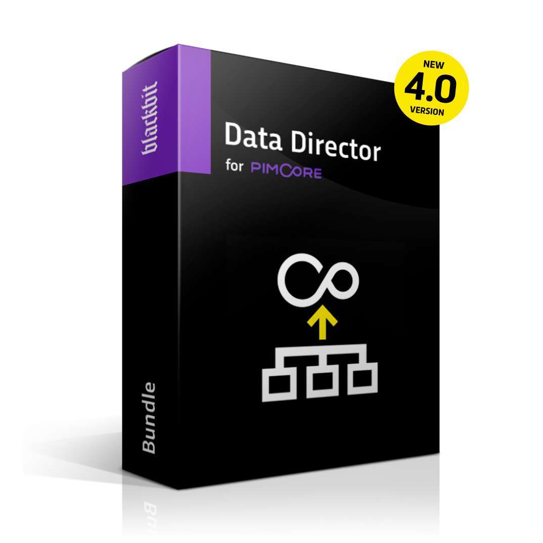 Blackbit Data Director 4.0 in der Pimcore Studio UI: Dataport-Übersicht mit Attributmapping und Laufhistorie in der neuen Pimcore-Oberfläche