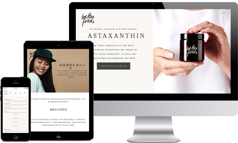 The Better Foods Pimcore website can be flexibly expanded