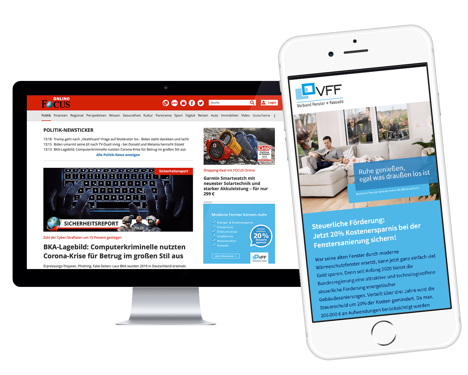 Vff Website Cross-media campaign: putting windows in the right light