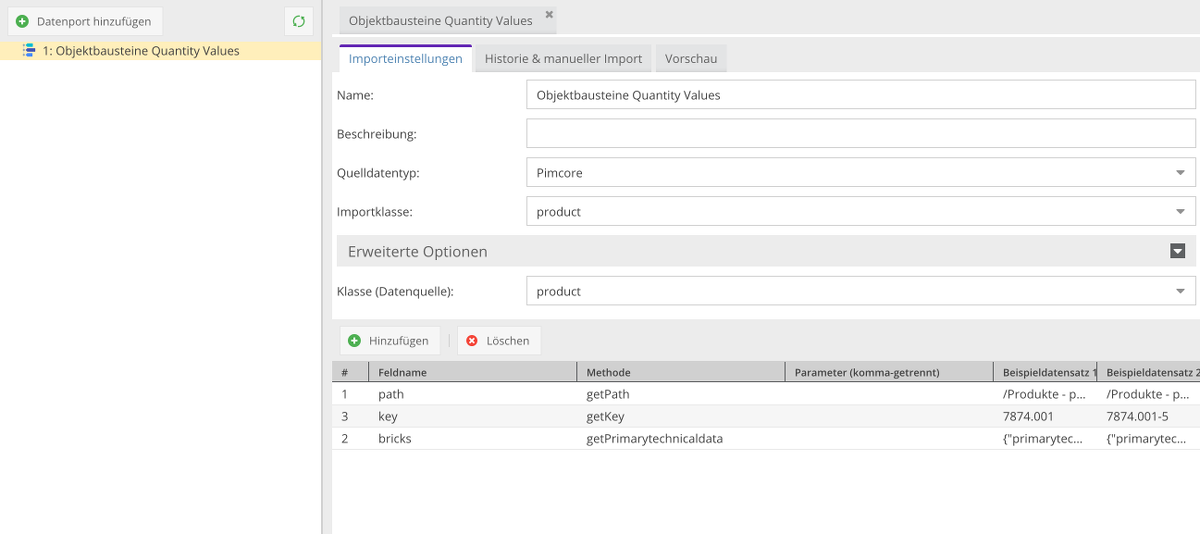 Pimcore Datenimport einrichten