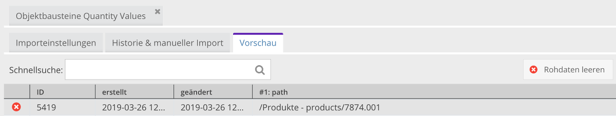 Rohdaten-Import für verlustfreie Transformation des Datenmodells in Pimcore