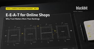 Схема з чотирма складовими E-E-A-T: Experience, Expertise, Authoritativeness, Trust — обкладинка «E-E-A-T для інтернет-магазинів»